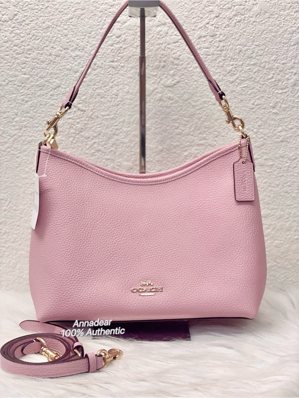 Coach Laurel Shoulder Bag Crossbody In Leather/Gold/Carnation CR148 NWT
